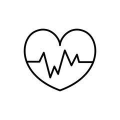 Heartbeat outline icons, minimalist vector illustration ,simple transparent graphic element .Isolated on white background