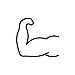 Arm muscle outline icons, minimalist vector illustration ,simple transparent graphic element .Isolated on white background