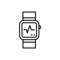 Smartwatch outline icons, minimalist vector illustration ,simple transparent graphic element .Isolated on white background