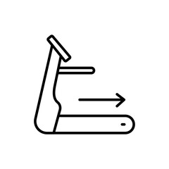 Treadmill outline icons, minimalist vector illustration ,simple transparent graphic element .Isolated on white background