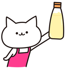 色加工ok　ねこ素材No.241 マヨネーズ
