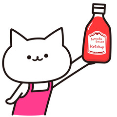 色加工ok　ねこ素材No.242 ケチャップ