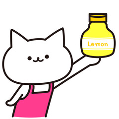 色加工ok　ねこ素材No.244 レモン汁