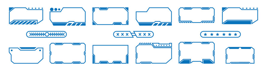 Set of Sci Fi Modern User Interface Elements. Futuristic Abstract HUD. Good for game UI. Vector Illustration EPS10