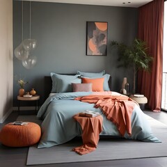 bedroom with bed and pillows