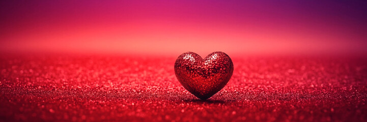 Valentine's day background with red heart - obrazy, fototapety, plakaty