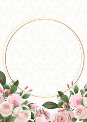 Pink and white elegant watercolor background with flora and flower. Watercolor art flower and botanical leaves with organic shapes background for banner, poster, card