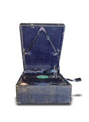 old gramophone isolated on white