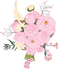 beautiful flower bouquet vector illustration