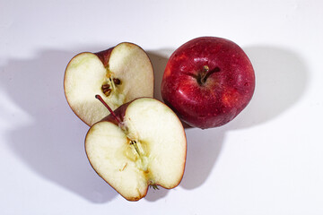 red apple on white background