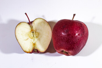 red apple on a white background