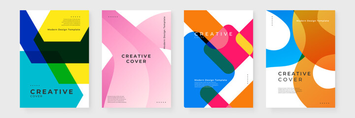 Colorful colourful vector abstract geometric business creative design cover. Minimalist simple colorful poster for banner, brochure, corporate, website, report, resume, and flyer - obrazy, fototapety, plakaty