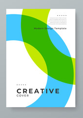 Blue green and white vector abstract geometric business creative design cover. Minimalist simple colorful poster for banner, brochure, corporate, website, report, resume, and flyer