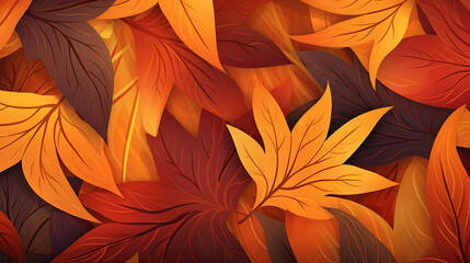 Fototapeta premium autumn banner with orange leaves