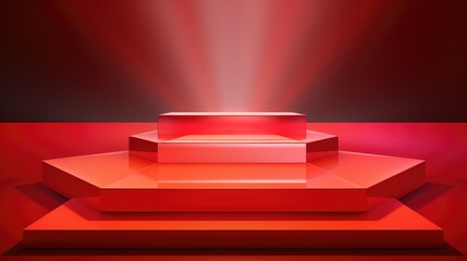 Obraz premium illuminated bright podium background illustration glowing colorful, radiant luminous, vibrant energetic illuminated bright podium background