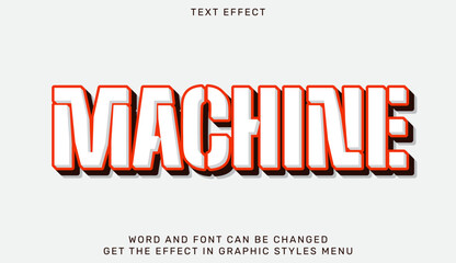 Machine text effect template in 3d design