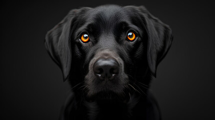 Black Labrador Portrait on black background