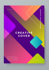 Colorful colourful vector flat creative design abstract shapes covers. Colorful gradient geometric design for poster, banner, brochure, leaflet, cover, magazine, or flyer.