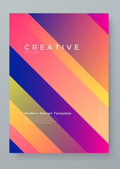 Colorful colourful vector creative design covers with abstract shapes. Colorful gradient geometric design for poster, banner, brochure, leaflet, cover, magazine, or flyer.