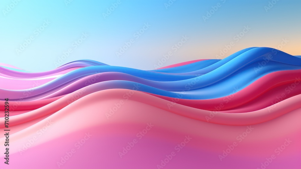 Wall mural 3d rendering abstract fluid background, gradient color,