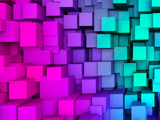 beautiful colorful 3d cubes background