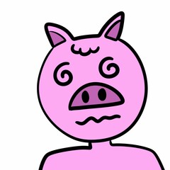 illustration cartoon character of pig