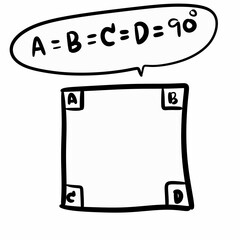 hand drawn cartoon doodle of a square