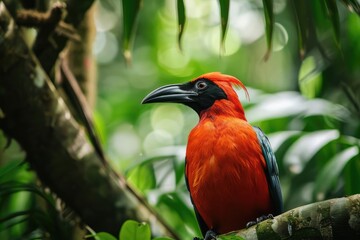 Fototapeta premium Exotic tropical bird in a lush rainforest