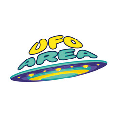 Ufo spaceship lettering Vector