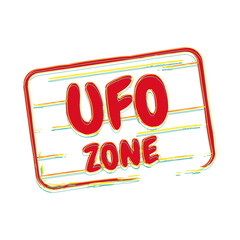 Ufo zone lettering poster Vector