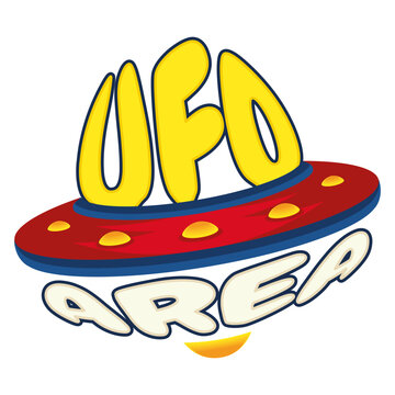 Ufo spaceship lettering Vector