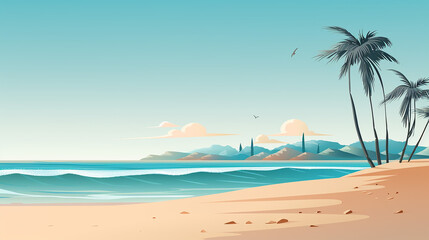 minimalistic beach landscape.