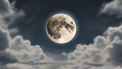 Full moon with clouds 