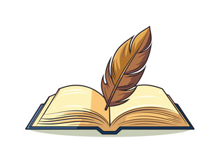 book with feather