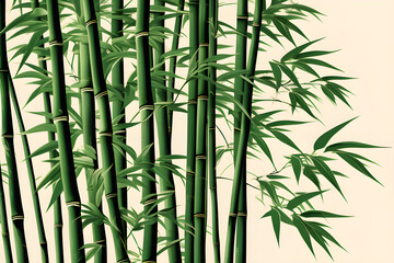 Fototapeta na wymiar Oriental elegance: the beauty of hand-edited bamboo paintings generative ai
