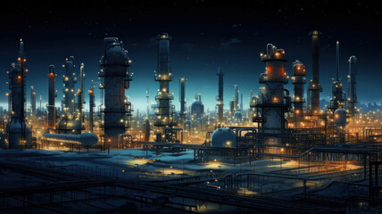 Fototapeta na wymiar Aerial view oil refinery, refinery plant, refinery factory