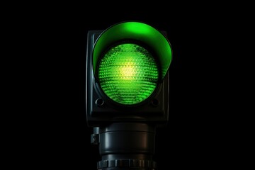 Black isolated LED traffic light
