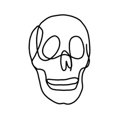 skull continuous line illustration