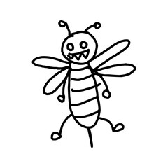 bee monster hand drawn