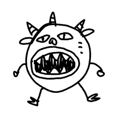 ugly monster hand drawn illustration