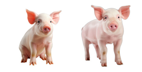 PNG Set of little pig isolated on transparent background