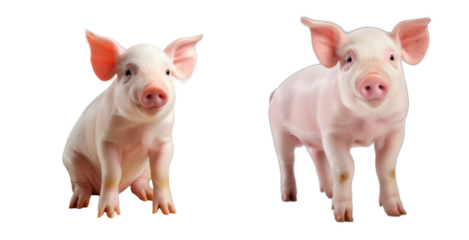 PNG Set of little pig isolated on transparent background