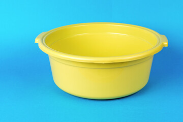 Deep yellow pelvis on a blue background.