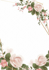 Beige white and pink modern trendy vector design frame