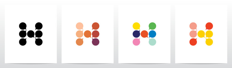 Talk Balloon Forming Letter Logo Design H