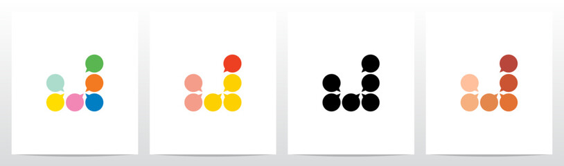 Talk Balloon Forming Letter Logo Design J