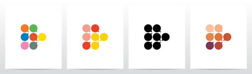 Talk Balloon Forming Letter Logo Design D