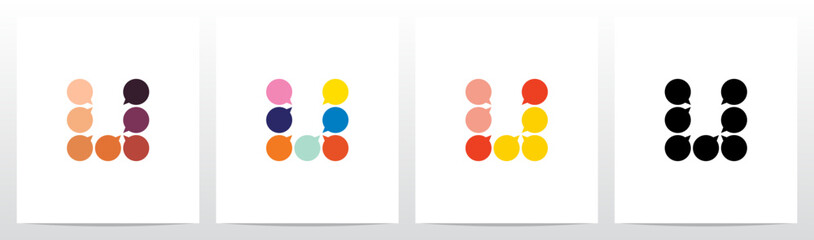 Talk Balloon Forming Letter Logo Design U © recehan