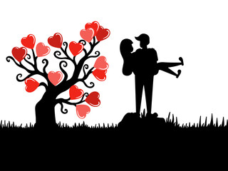 Love Silhouette Background Valentine Day
