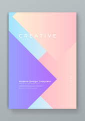 Fototapeta premium Colorful colourful vector creative design covers with abstract shapes. Minimal brochure layout and modern geometric report business flyers poster template.